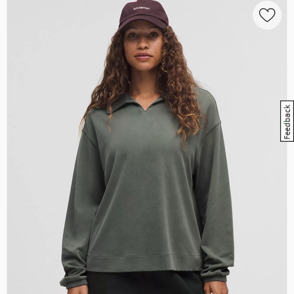 lululemon Athletica BRAND NEW WITH TAGS soft opaque oversized polo shirt, small